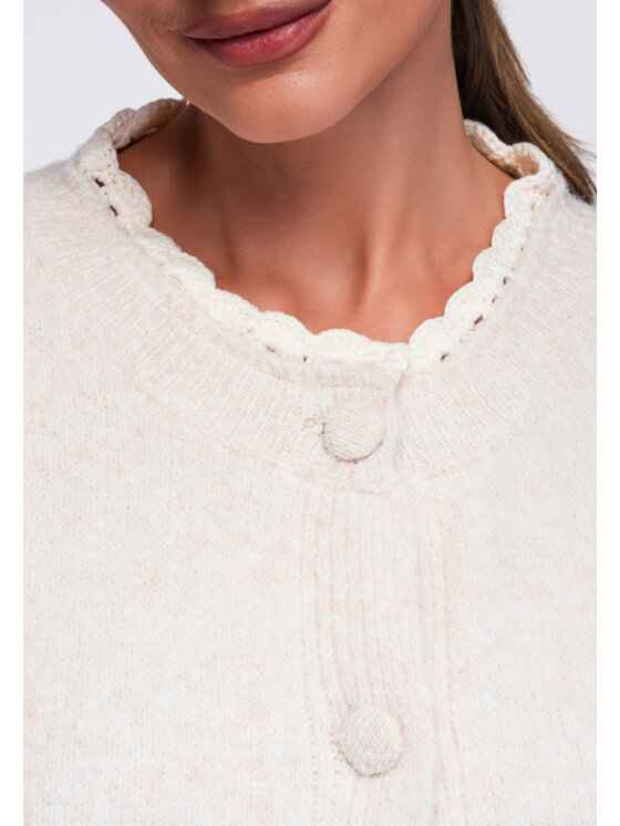 Ombre Ombre Sweter OW-SW-E0009 Beżowy Relaxed Fit