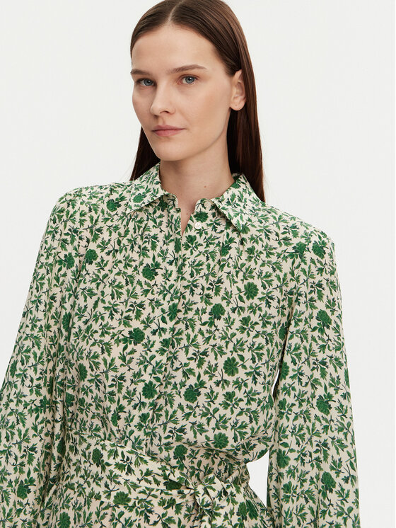 Weekend Max Mara Weekend Max Mara Košeľové šaty Wales 2515221122 Zelená Regular Fit