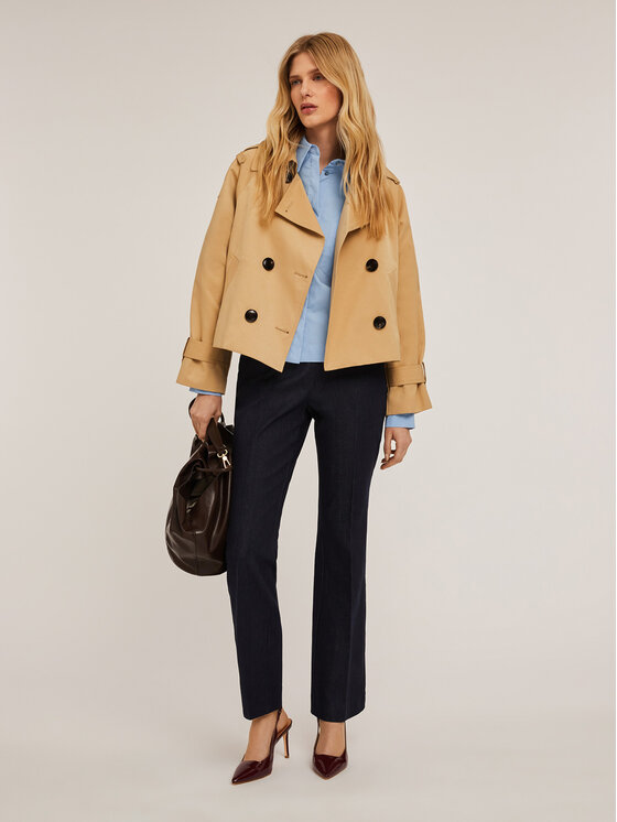 Motivi Motivi Cappotto R239W100161N002 Écru Regular Fit