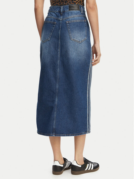 adidas adidas Дънкова пола 3-Stripes KD2908 Син Regular Fit