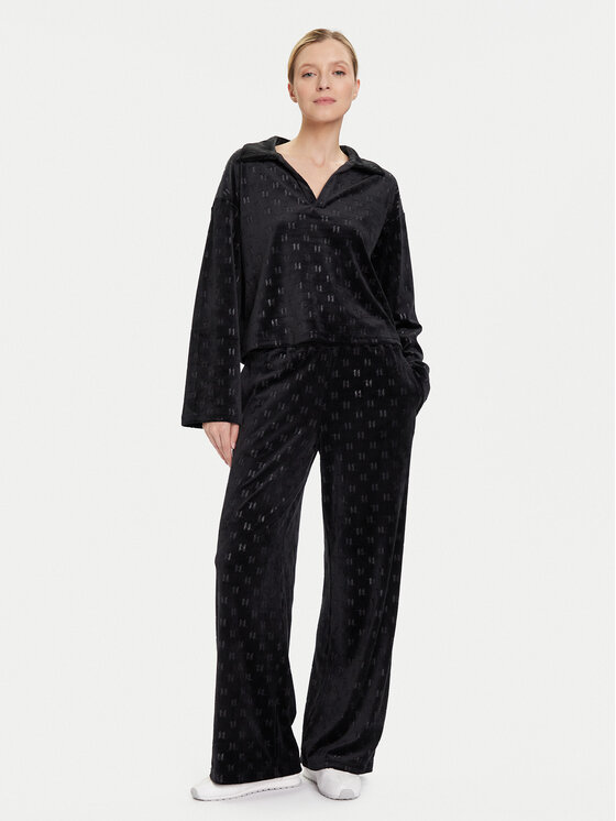 KARL LAGERFELD KARL LAGERFELD Pidžaamasärk A4W44007 Must Regular Fit