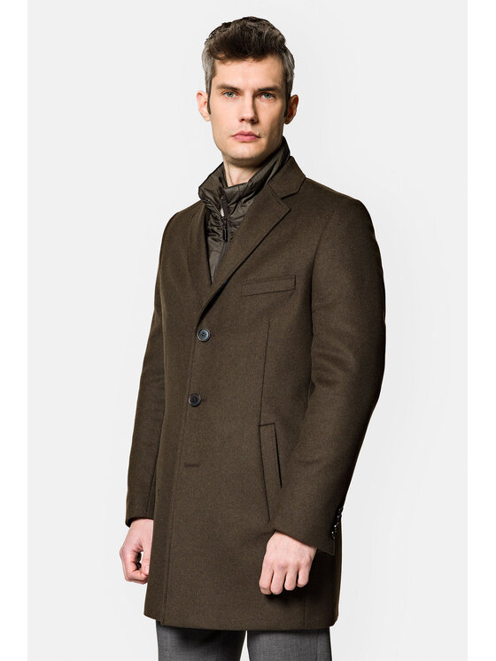 Lancerto Lancerto Płaszcz wełniany Wolfsburg KU054222000013 Zielony Regular Fit