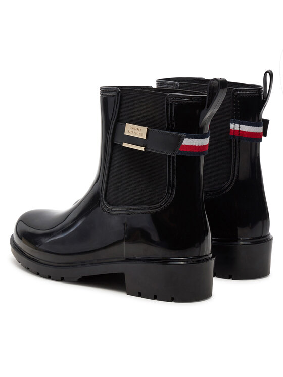 Tommy Hilfiger Tommy Hilfiger Cizme de cauciuc FW0FW08214 Negru