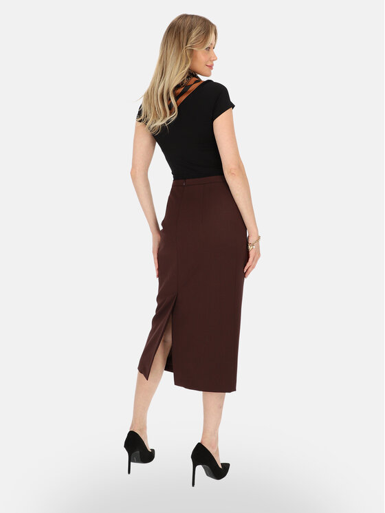 Potis & Verso Potis & Verso Spódnica midi Diana Brązowy Regular Fit