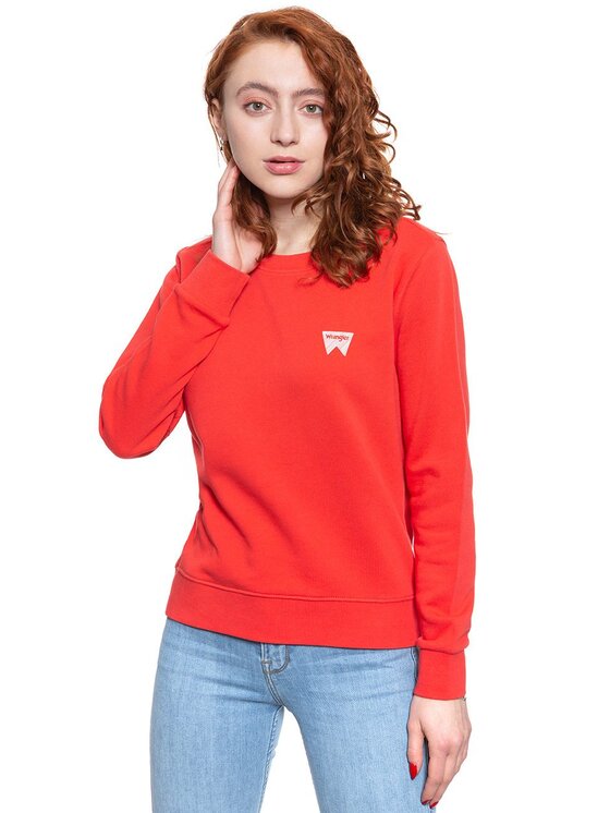 Wrangler Wrangler Felpa CREW SWEAT Rosso Regular Fit