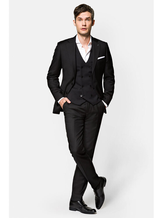 Lancerto Lancerto Garnitur GA073122000015 Czarny Regular Fit
