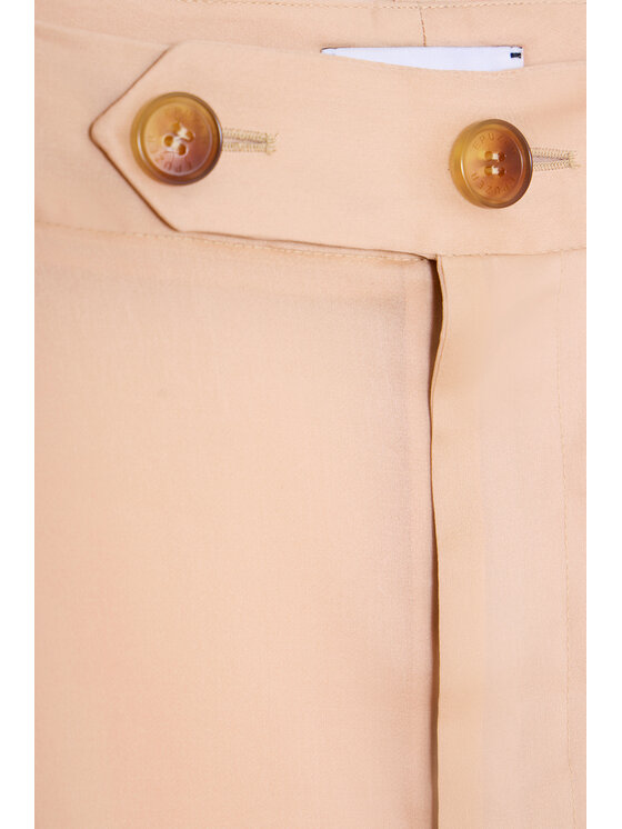 Epuzer Epuzer Pantaloni di tessuto Nude transparent organza Beige Loose Leg