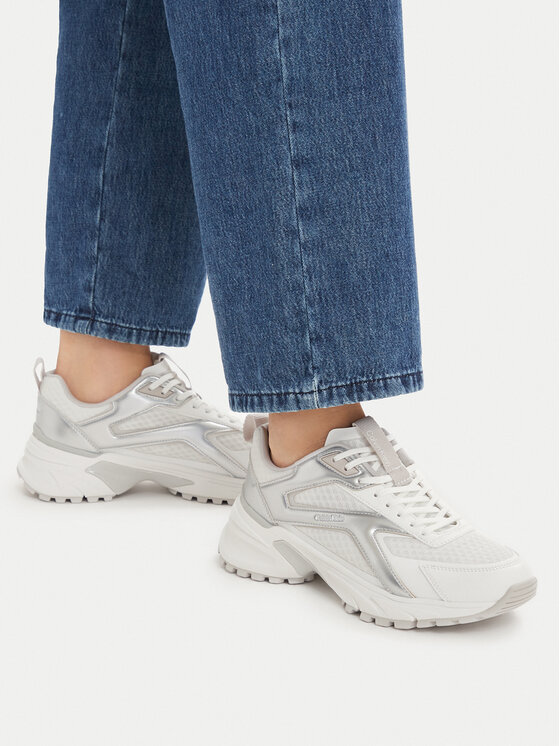 Calvin Klein Sneakers Hike Run Ckstripe Mesh Met HW0HW03140 Alb