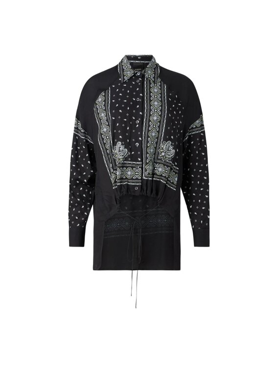PINKO PINKO Koszula Clocks camicia twill stampa Czarny Regular Fit