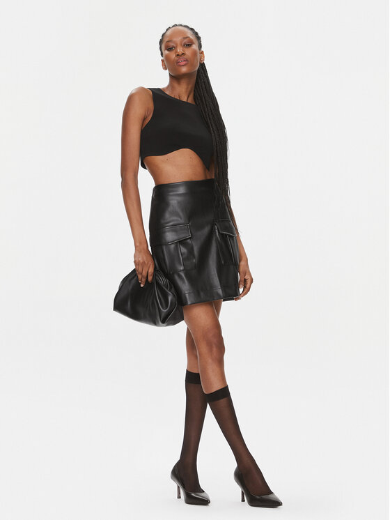Vero Moda Vero Moda Ādas svārki Sof 10299436 Melns Regular Fit