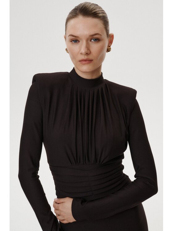 MARI PRETI MARI PRETI Abito da cocktail Deluna Marrone Slim Fit