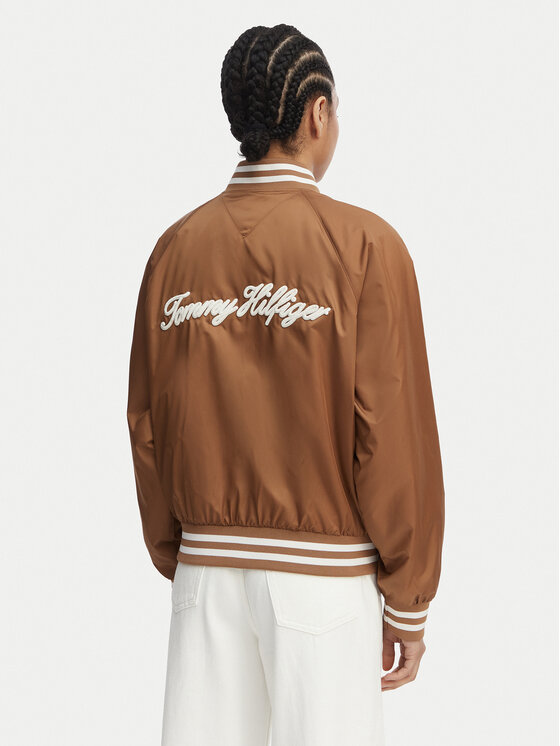 Tommy Hilfiger Tommy Hilfiger Bomber-jakk Logo Appliqué WW0WW48618 Helepruun Regular Fit