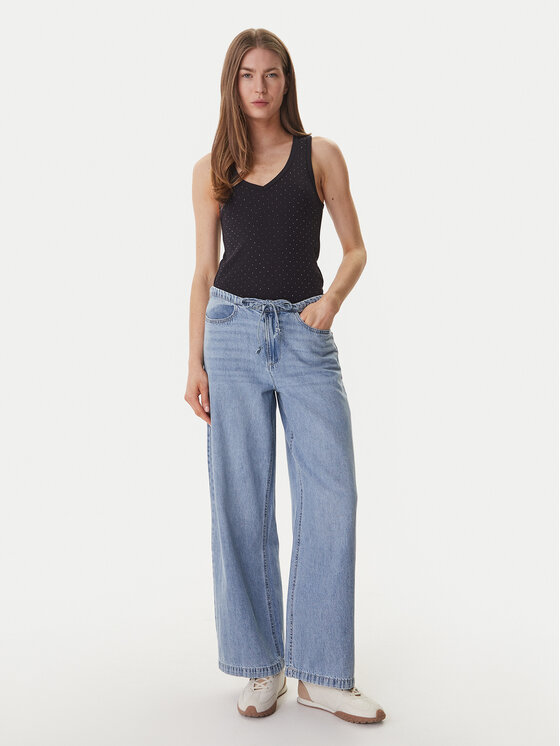 DKNY DKNY Jeans hlače DJ6G4184 Modra Wide Leg