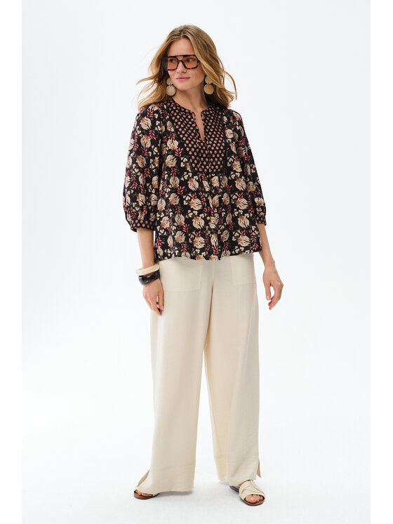 blue shadow blue shadow Bluzka Fani Czarny Regular Fit