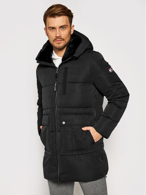 Tommy Jeans Kurtka puchowa Casual DM0DM09509 Czarny Regular Fit • Modivo.pl