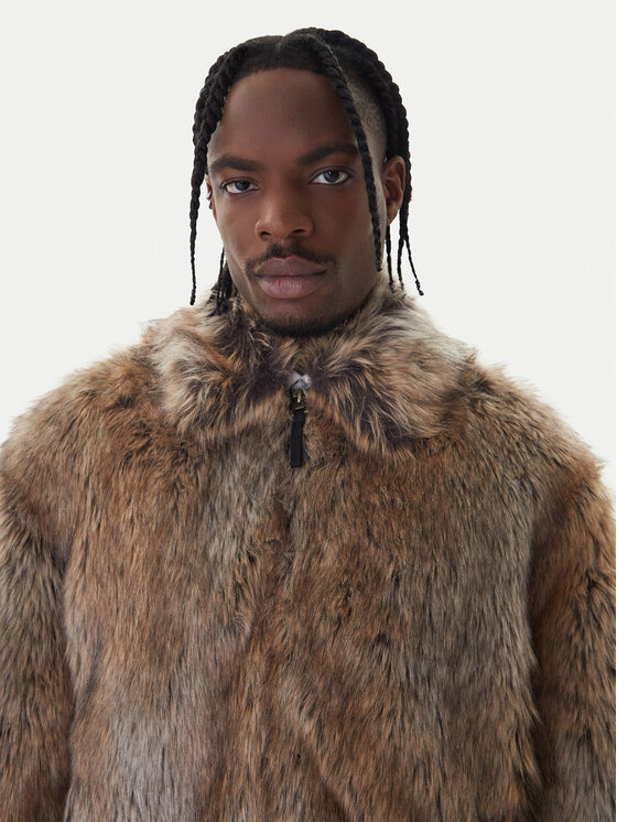 HUGO HUGO Кожено палто Bryan2541 50546592 Кафяв Relaxed Fit