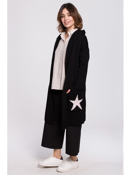BeWear BeWear Kardigan bk063 Czarny Baggy Fit