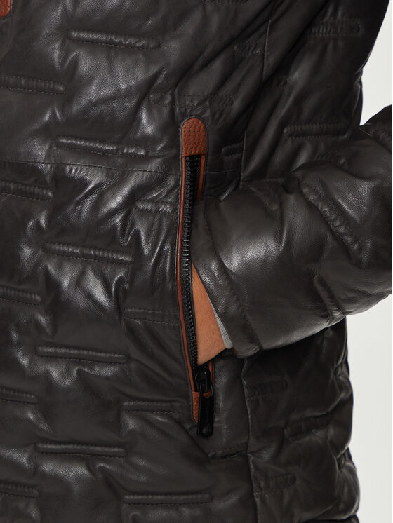 Milestone Milestone Кожено яке Tamino 431019 60305 Сив Regular Fit