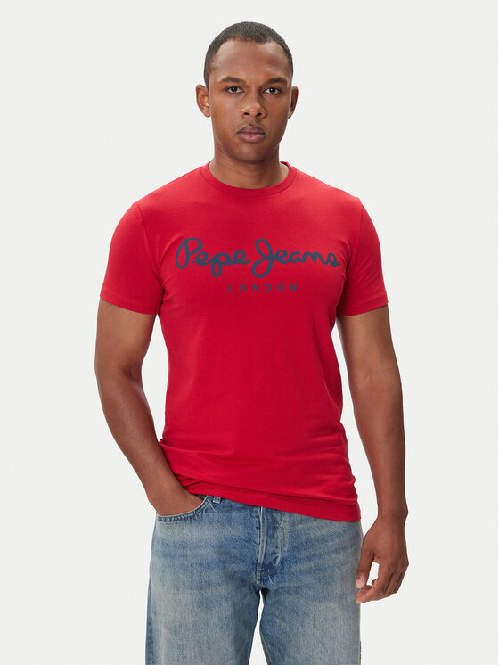 Pepe Jeans Pepe Jeans T-Shirt Original Stretch N PM5010132 Czerwony Regular Fit