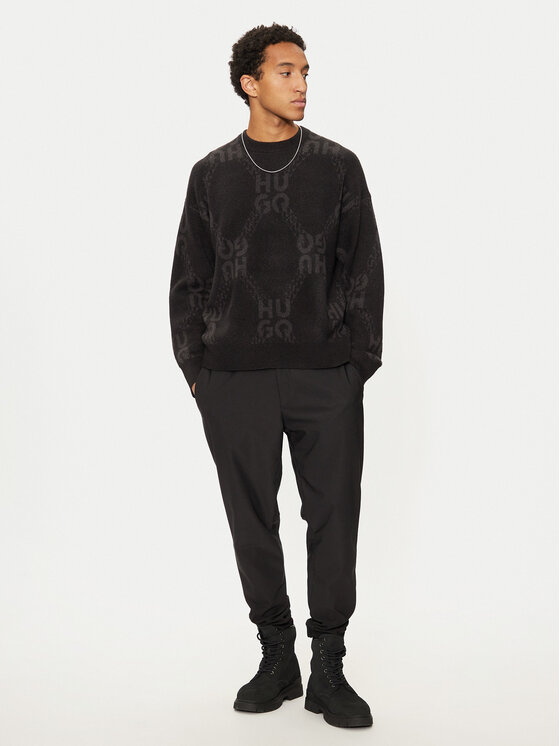HUGO Hugo Sweter 50524564 Czarny Regular Fit