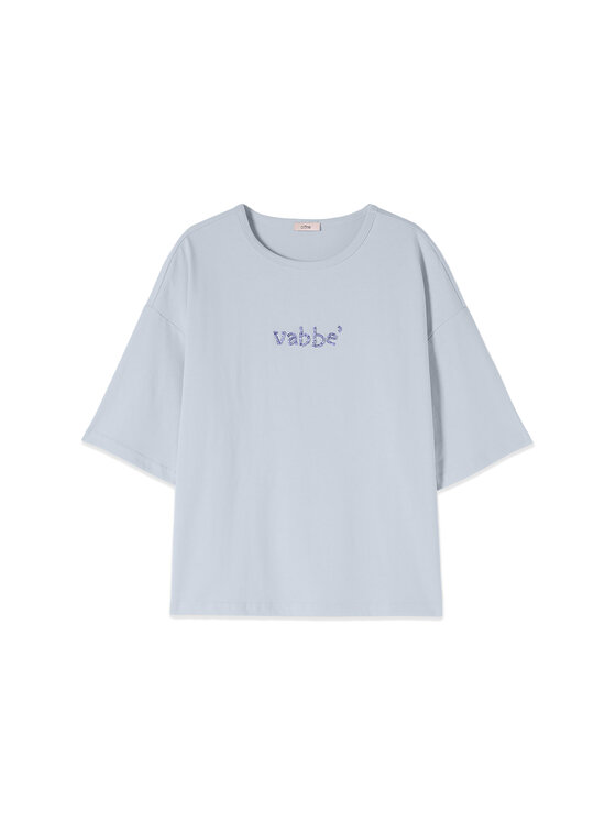 Oltre Oltre T-shirt G018J004661N004 Turchese Over Fit