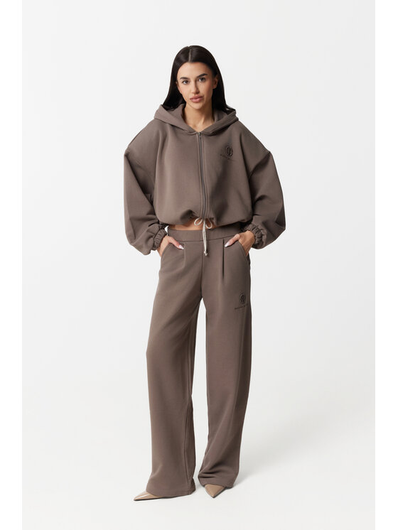 Magda Matyja Magda Matyja Spodnie dresowe MOCCA ZIP Brązowy Loose Fit