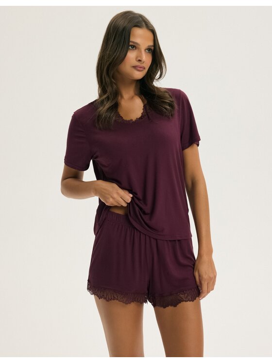 Esotiq Esotiq Piżama 44095 Brązowy Regular Fit
