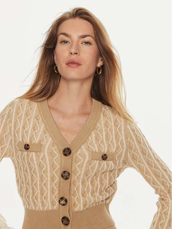 Guess Guess Cardigan Tiffany W4BR0F Z3K40 Bej Regular Fit