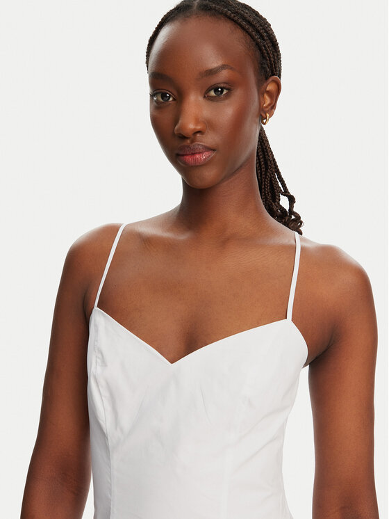 BARDOT BARDOT Cocktail obleka Lissett Poplin 59794DB Bela Slim Fit