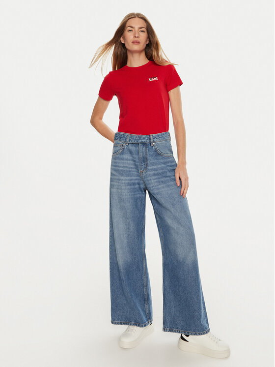 Guess Guess Marškinėliai W4BI57 J1314 Raudona Slim Fit