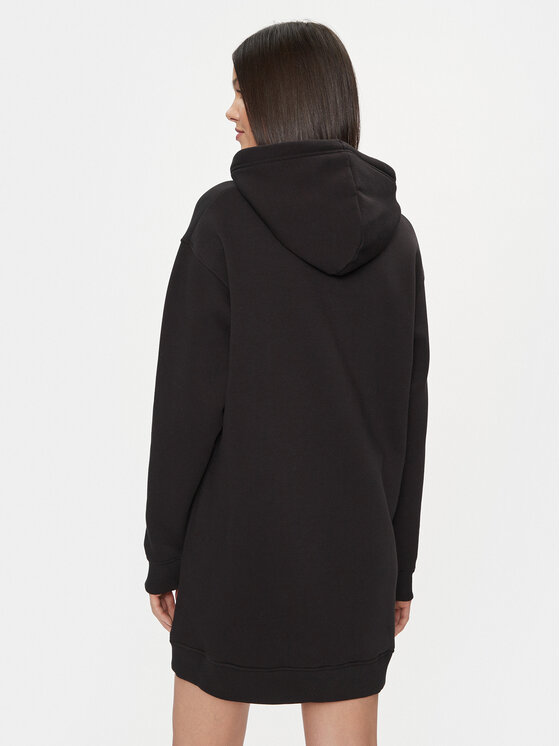 Calvin Klein Jeans Calvin Klein Jeans Každodenní šaty Double Ck Hoodie Dress J20J223257 Černá Oversize