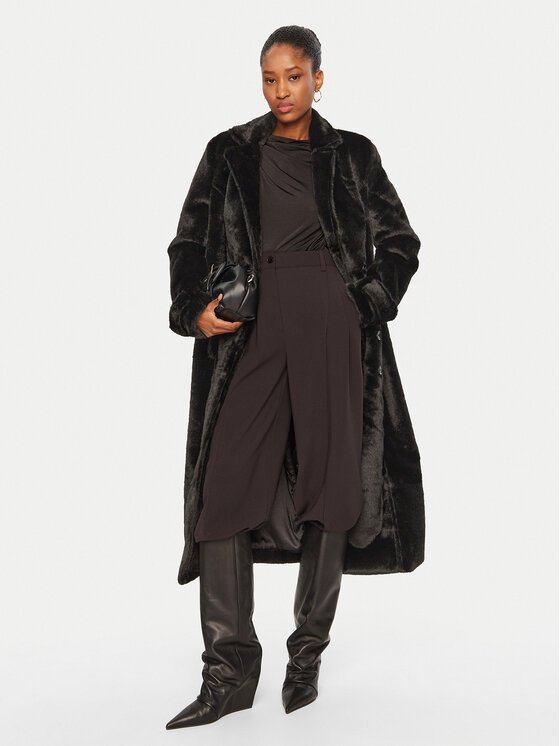 BARDOT BARDOT Pelzmantel Faux 59622JB Schwarz Regular Fit