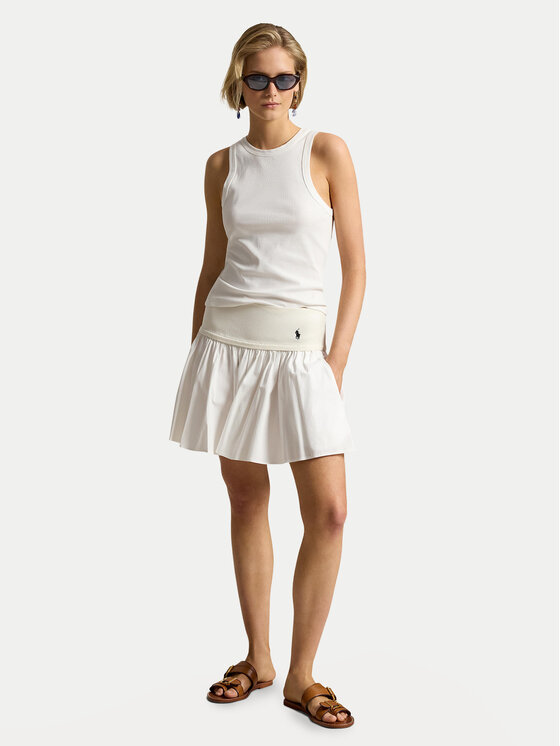 Polo Ralph Lauren Polo Ralph Lauren Mini sijonas 211A12965002 Balta Regular Fit