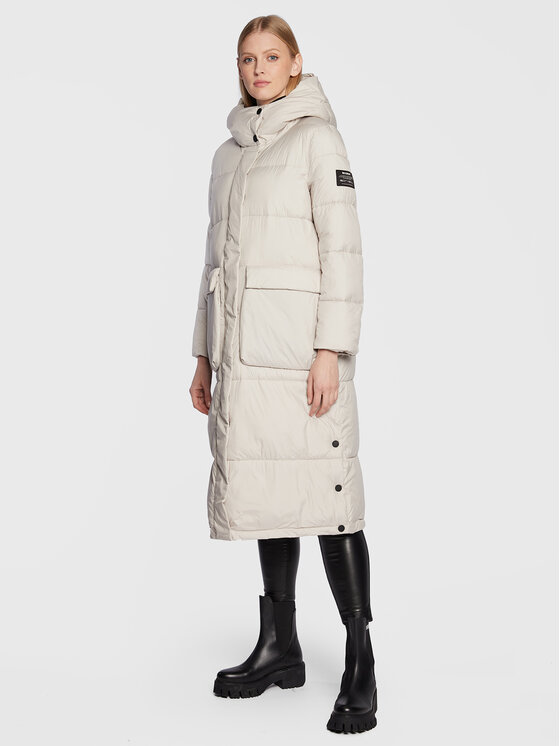 Ecoalf Geacă din puf Siba GAJKSIBAL9870WW22 Écru Regular Fit din imagine noua