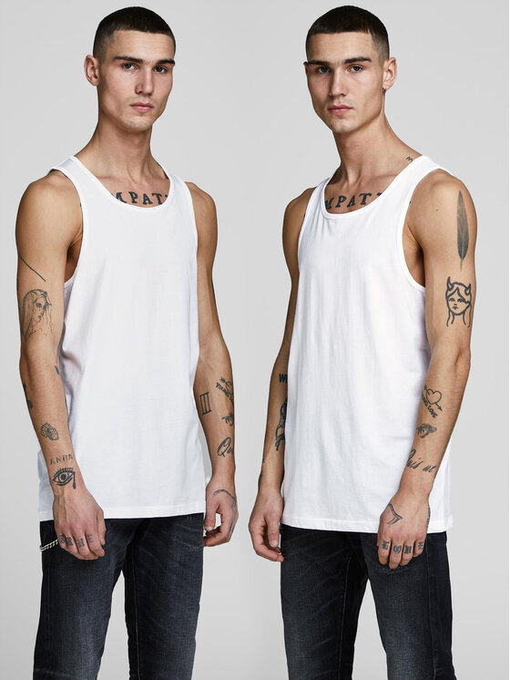 Jack&Jones Jack&Jones 2er-Set Tank-Tops Basic 12133910 Weiß Regular Fit