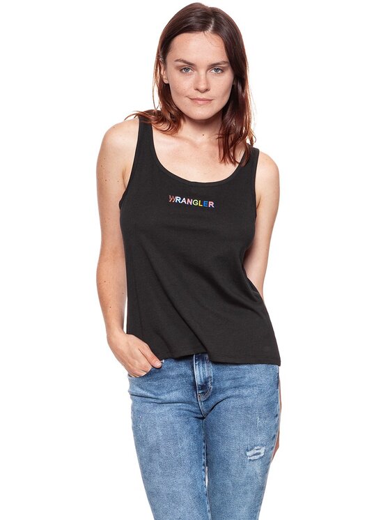 Wrangler Wrangler T-Shirt TANK Czarny Regular Fit