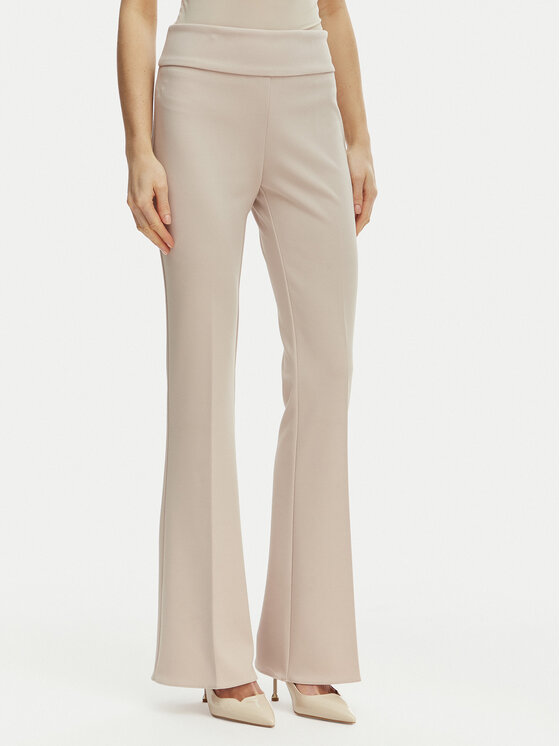 Rinascimento Pantaloni din material CFC0127875003 Bej Straight Fit