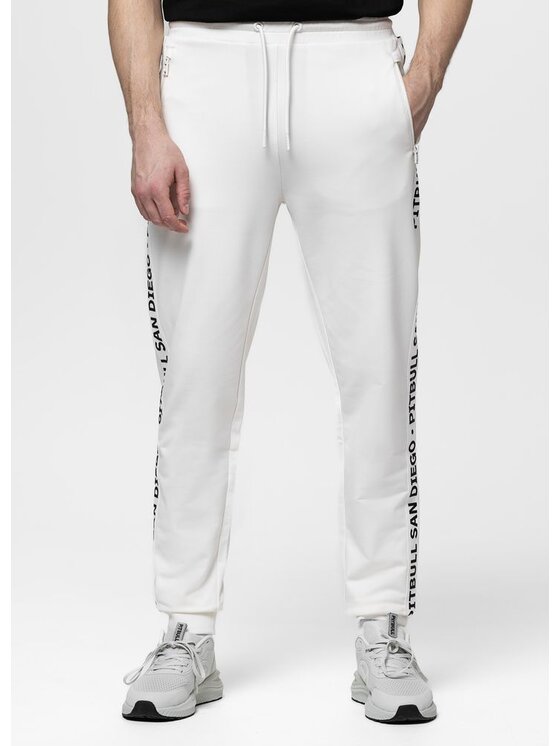 PITBULL PITBULL Spodnie dresowe TAPE PARKER Biały Regular Fit