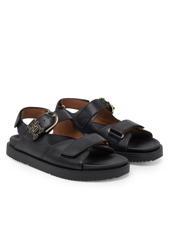 Tommy Hilfiger Tommy Hilfiger Sandale Leather Sporty Sandal FW0FW08799 Crna