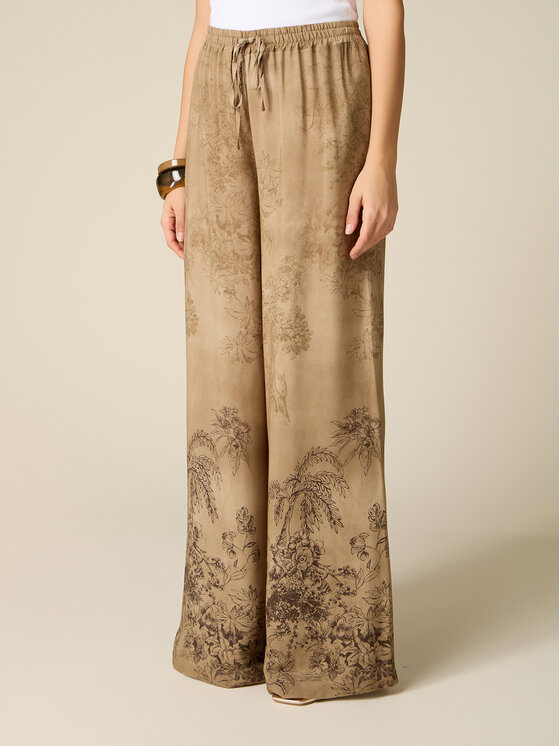 Oltre Oltre Spodnie materiałowe P017J002674N0Z5 Brązowy Baggy Fit