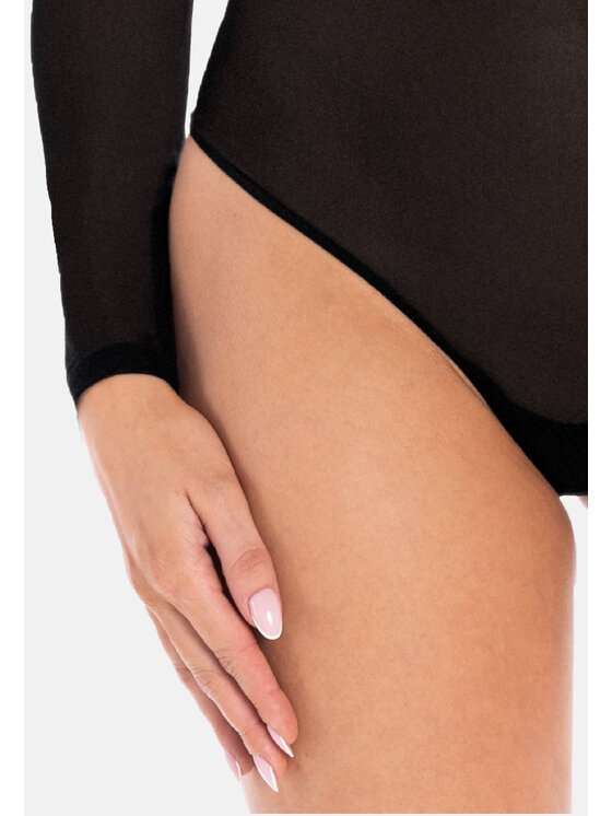 Teyli Teyli Body damskie z siateczki Sophie Czarny Regular Fit