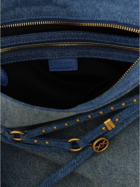 PINKO PINKO Torebka Blue Cotton Shoulder Niebieski jasny