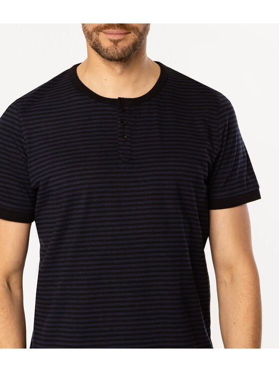 Lee Cooper Lee Cooper T-Shirt HENLEY4 1160 Niebieski Regular Fit