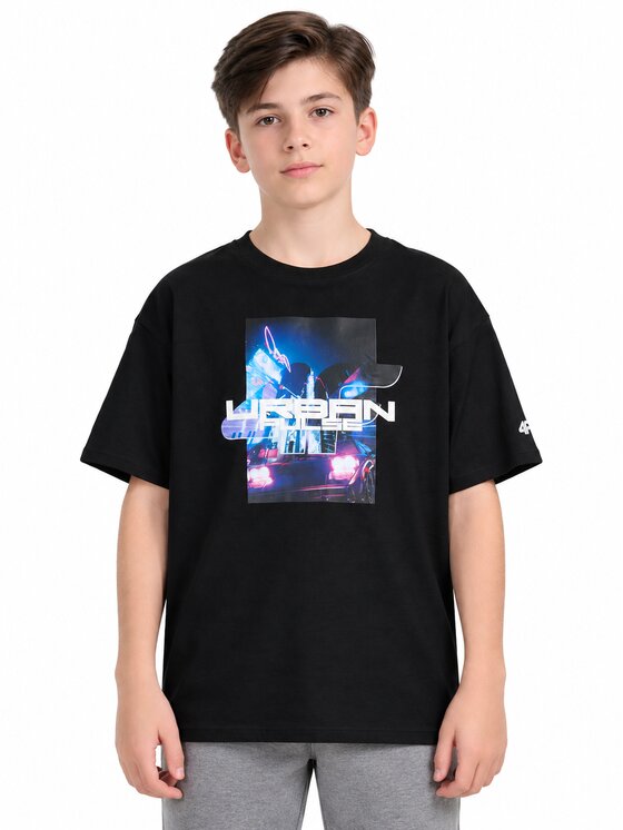4F 4F T-shirt 4FJWAW26TTSHM3516-20S Nero Loose Fit