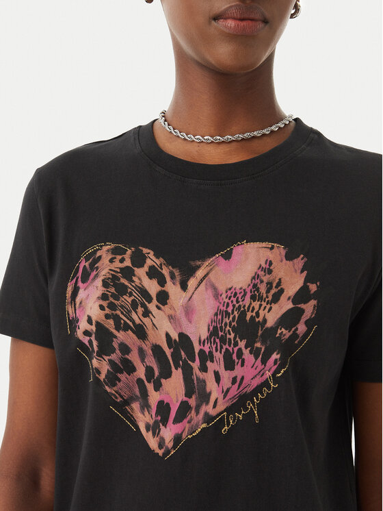 Desigual Desigual T-Shirt Tiger 26SWTK53 Schwarz Regular Fit