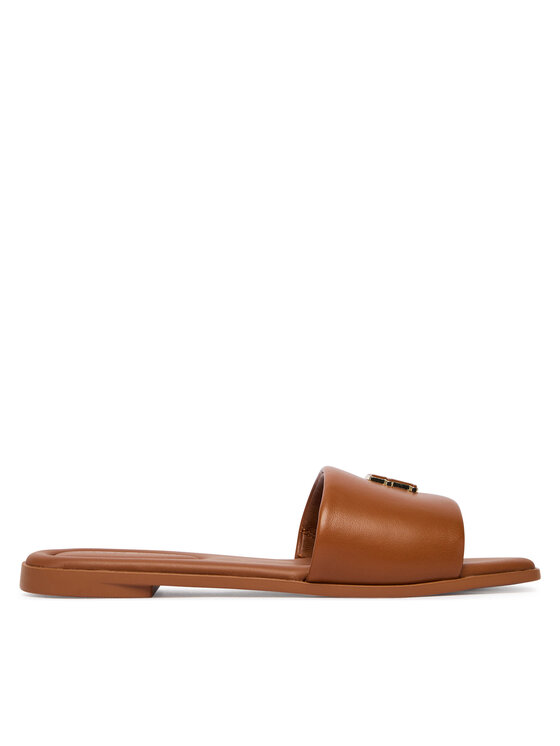 Tommy Hilfiger Tommy Hilfiger Παντόφλες Th Logo Hardware Leather Mule FW0FW09292 Καφέ