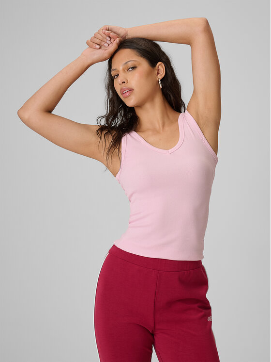 4F 4F Top ESSENTIAL Różowy jasny Slim Fit