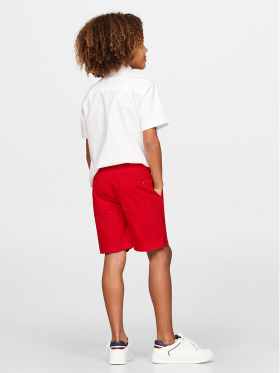 Tommy Hilfiger Tommy Hilfiger Auduma šorti Pull On Monotype KB0KB08948 Sarkans Regular Fit
