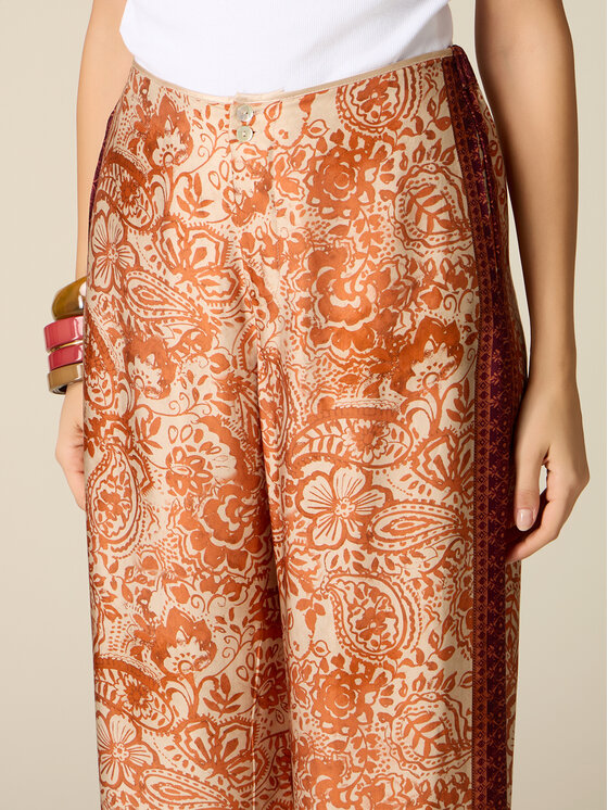 Oltre Oltre Pantaloni di tessuto P056R009565N0S7 Arancione Baggy Fit