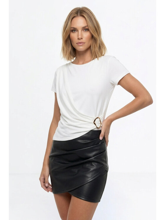 FIGL FIGL Bluzka M1332 Biały Straight Fit